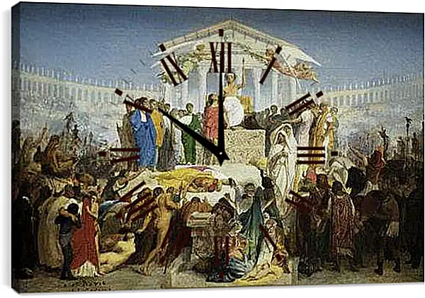 Часы картина - The Age of Augustus - The Birth of Christ. Жан-Леон Жером