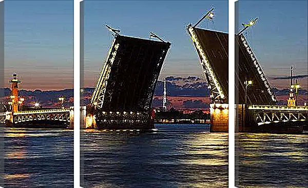 Модульная картина - Разводной мост. Санкт-Петербург.