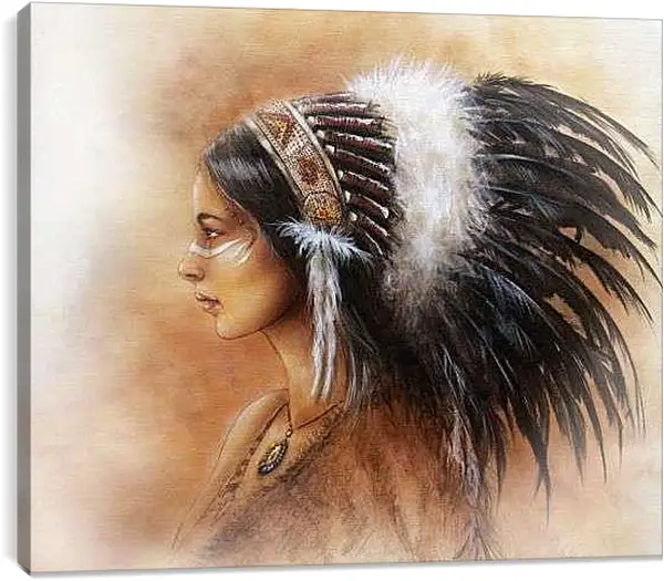 Постер на подрамнике - Индейская девушка
