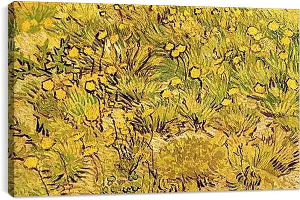 Постер на подрамнике - Champ de fleurs jaunes. Винсент Ван Гог