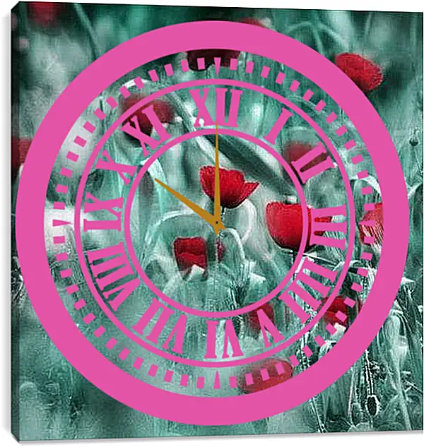 Часы картина - Маки