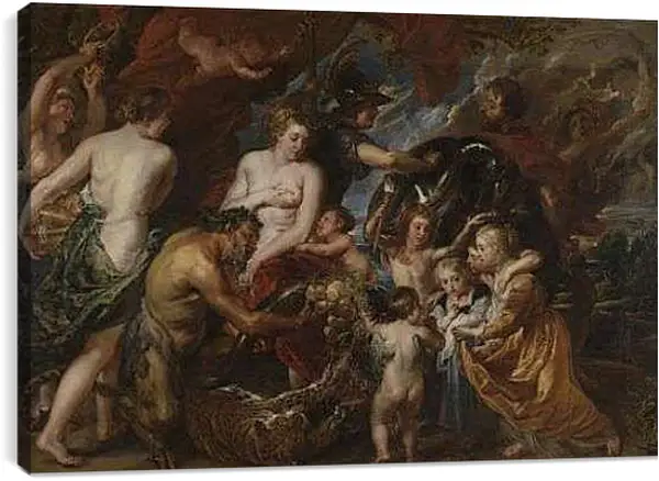 Постер на подрамнике - Minerva protects Pax from Mars (Peace and War). Питер Пауль Рубенс