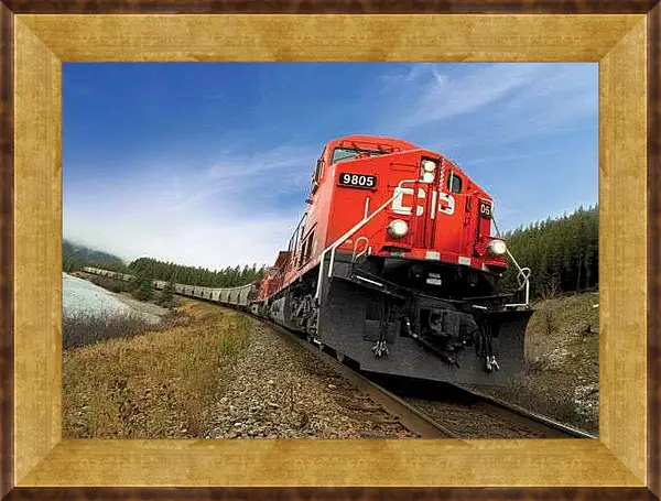 Картина в раме - Красный поезд