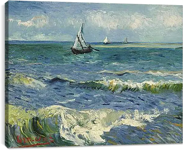 Постер на подрамнике - Seascape near Les Saintes-Maries-de-la-Mer - Сент-Мари-де-ла-Мер. Винсент Ван Гог