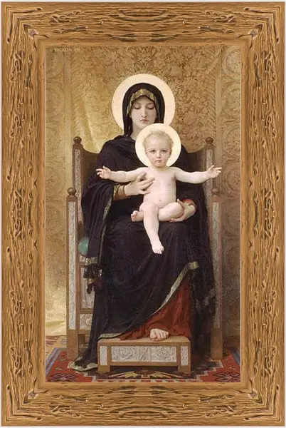 Картина в раме - Madone Assise. Мадонна с младенцем на троне. Адольф Вильям Бугро