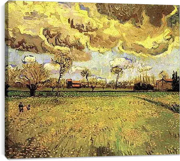 Постер на подрамнике - Landscape Under a Stormy Sky. Винсент Ван Гог