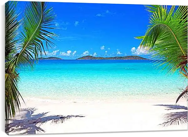 Постер на подрамнике - Пальмы и море