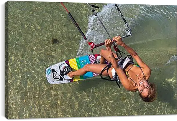 Постер на подрамнике - Скайсерфинг. Девушка