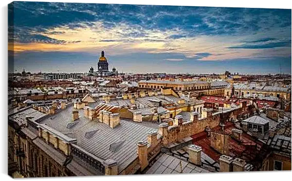 Постер на подрамнике - Крыши Санкт-Петербурга