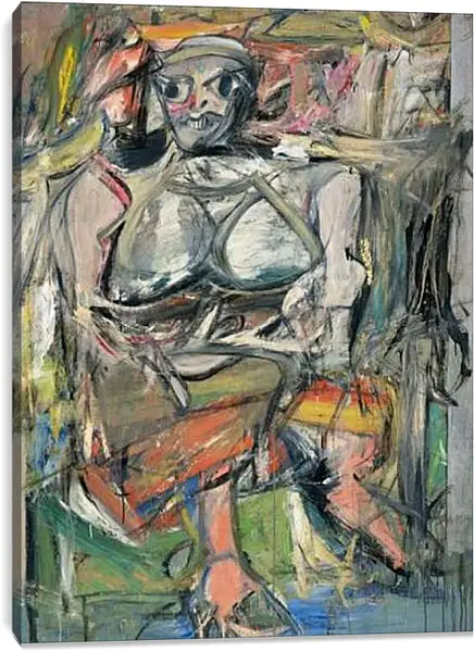 Постер на подрамнике - Woman, I	. Женщина, I. Виллем де Кунинг