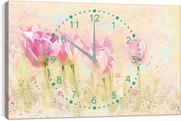 Часы картина - Тюльпаны