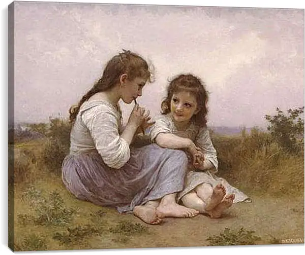 Постер на подрамнике - Idylle Enfantine - Идиллия детства. Адольф Вильям Бугро