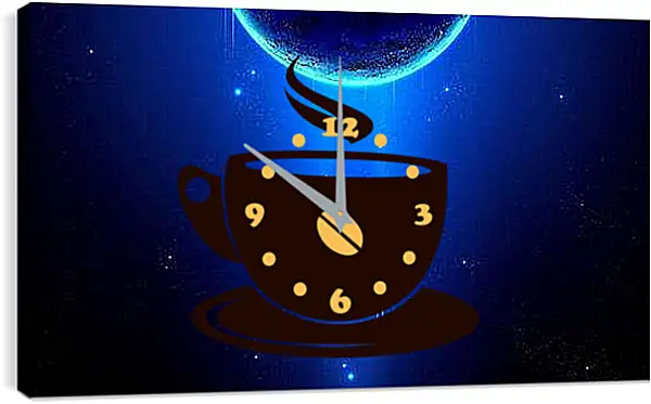 Часы картина - Две планеты, маленькая и большая