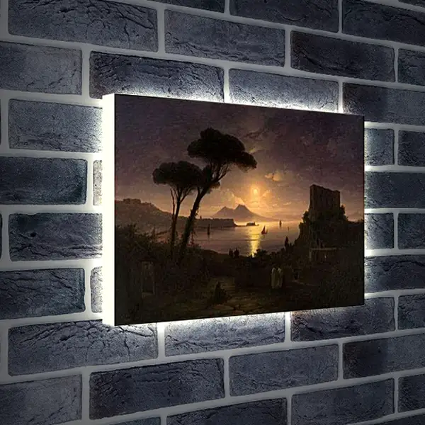 Лайтбокс световая панель - Неаполитанский залив в лунную ночь. Иван Айвазовский