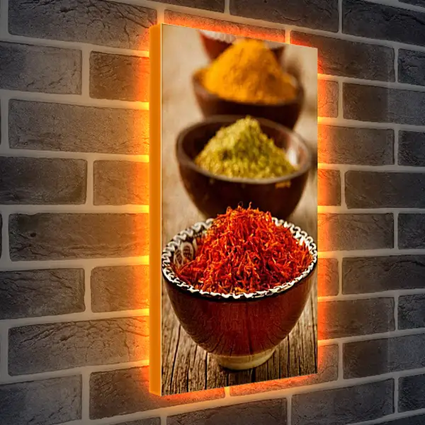Лайтбокс световая панель - Специи в тарелках. Ароматы Востока.