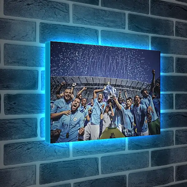 Лайтбокс световая панель - Победа в АПЛ. ФК Манчестер Сити. FC Manchester City