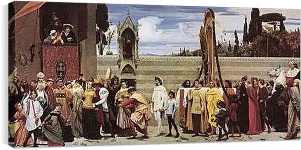 Постер на подрамнике - Cimabu e-s celebrated Madonna.. Мадонна Чимабуэ. Барон Фредерик Лейтон