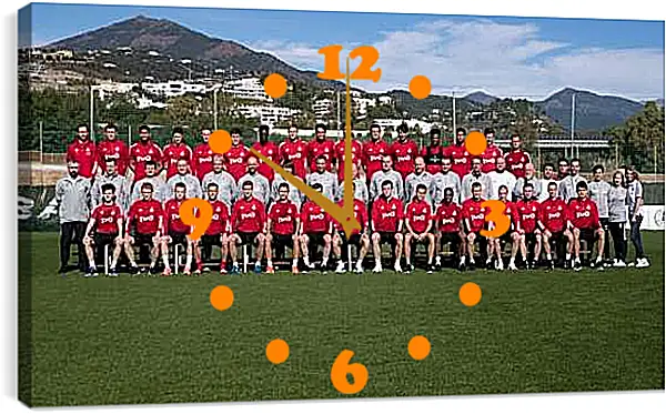 Часы картина - Совместное фото. Локомотив Москва. Lokomotiv Moscow