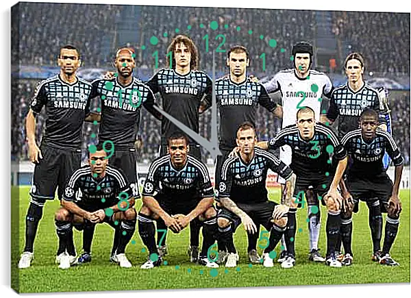 Часы картина - Фото перед матчем ФК Челси. FC Chelsea