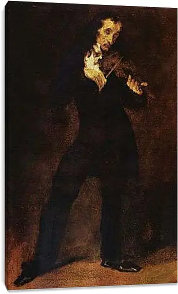 Постер на подрамнике - Portrait Of Paganini. Эжен Делакруа