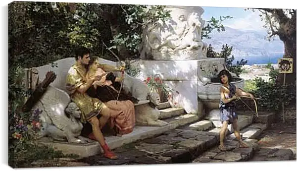 Постер на подрамнике - Опасный урок. Семирадский Генрих