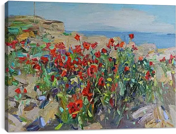 Постер на подрамнике - Маки арт