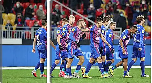 Модульная картина - Празднование гола. ФК ЦСКА Москва. FC CSKA Moscow