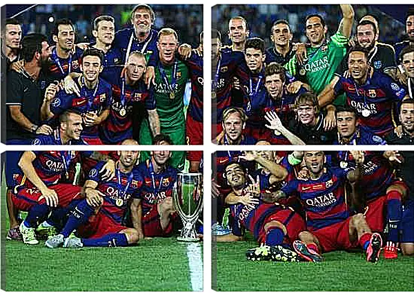 Модульная картина - Победа в суперкубке 2015. ФК Барселона. FC Barcelona