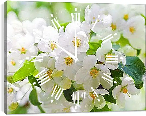 Часы картина - Цветы вишни