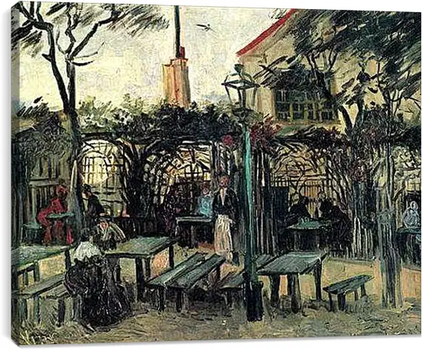 Постер на подрамнике - Terrace of a Cafe on Montmartre La Guinguette. Винсент Ван Гог