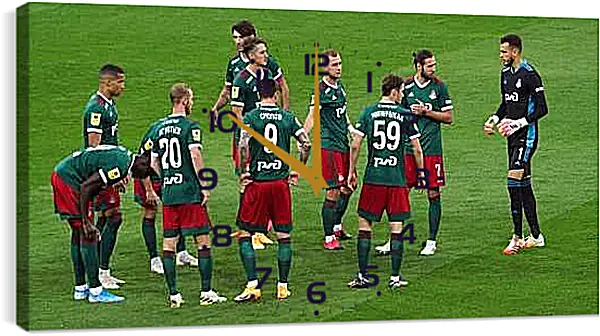 Часы картина - Перед матчем. ФК Локомотив Москва. FC Lokomotiv Moscow