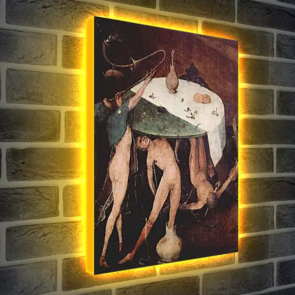 Лайтбокс световая панель - Antoniusaltar, Triptychon, Mitteltafel - Versuchung des Hl. Antonius. Иероним Босх