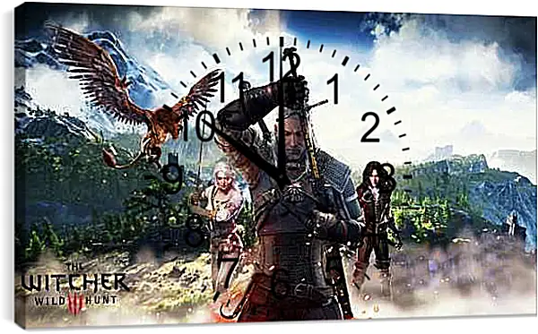 Часы картина - The Witcher 3 (Ведьмак). Геральт, Цири, Йен