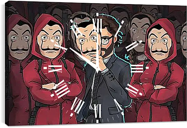 Часы картина - Бумажный дом. La casa de papel