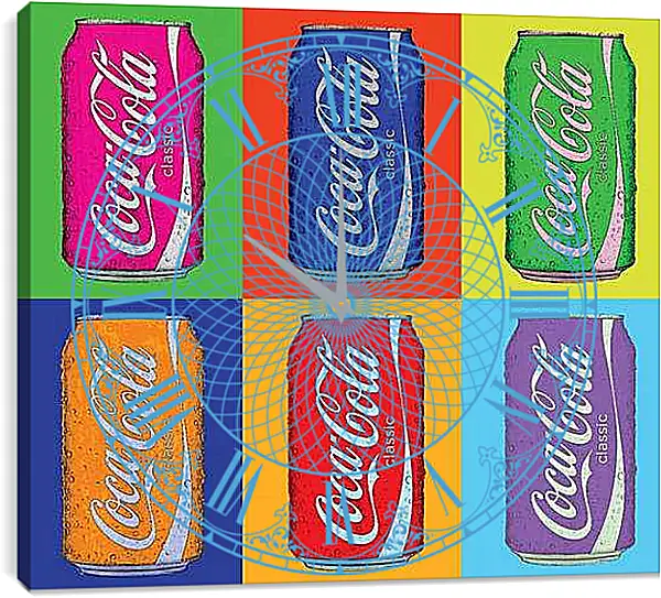 Часы картина - Coca-Cola. Поп-арт