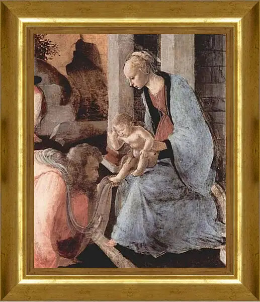 Картина в раме - Adoration of the Holy three Kings (detail) Сандро Боттичелли