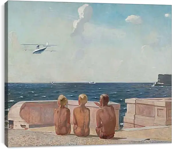 Постер на подрамнике - Будущие летчики. Александр Дейнека