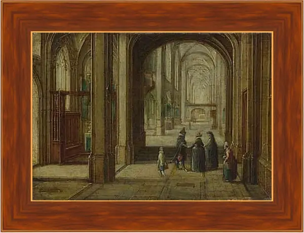 Картина в раме - The Interior of a Gothic Church looking East. Стенвейк Хармен Ван