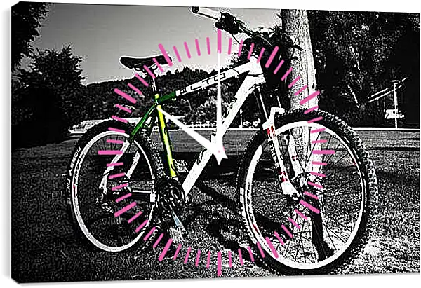 Часы картина - Велосипед возле дерева