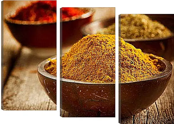 Модульная картина - Пиалы со специями. Ароматы Кухни.