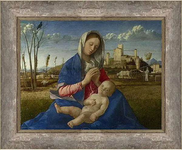 Картина в раме - Madonna of the Meadow. Джованни Беллини