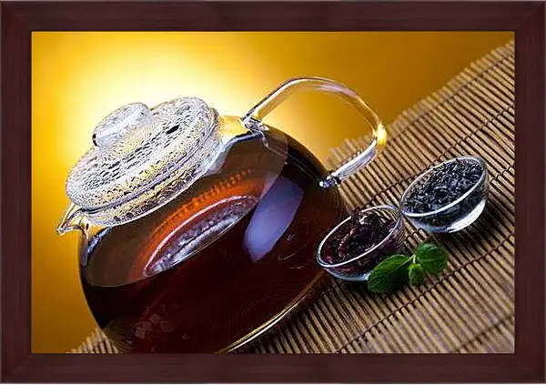 Картина в раме - Чай и заварка. Чайная Гармония.