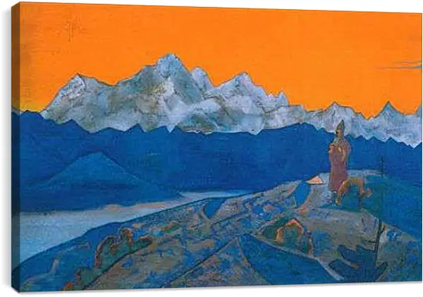 Постер на подрамнике - Красный лама. Рерих Николай