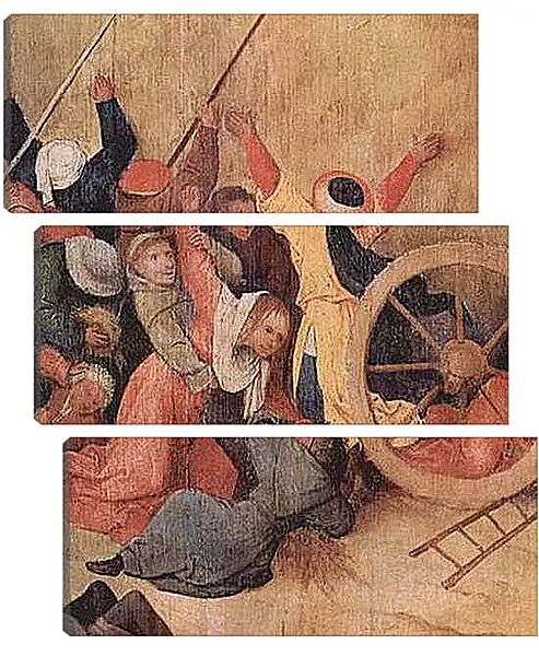 Модульная картина - Heuwagen, Triptychon, Mitteltafel - Der Heuwagen. Иероним Босх