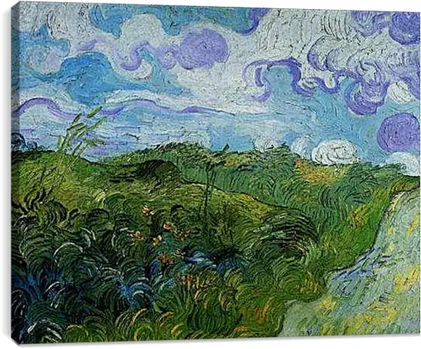 Постер на подрамнике - Green Wheat Fields. Винсент Ван Гог