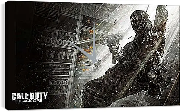 Часы картина - call of duty black ops, soldier, gun