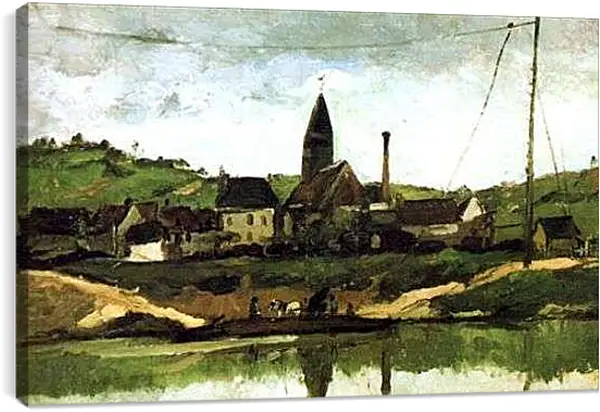 Постер на подрамнике - Vue de Bonnieres. Поль Сезанн