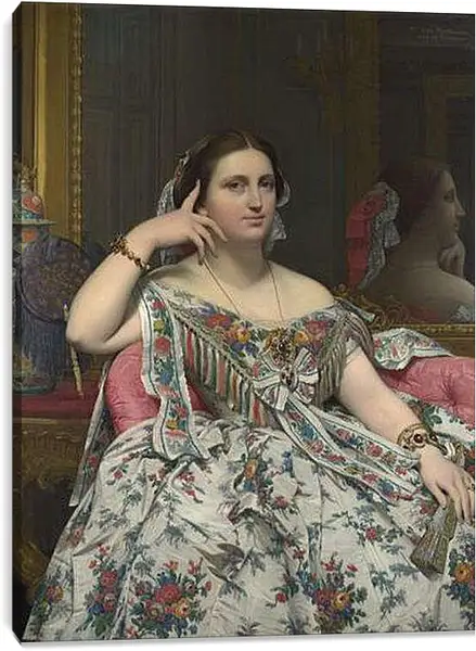 Постер на подрамнике - Madame Moitessier. Жан Огюст Доминик Энгр