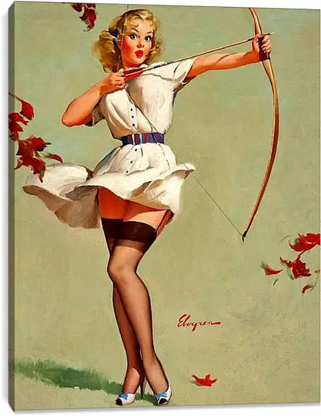 Постер на подрамнике - Девушка с луком