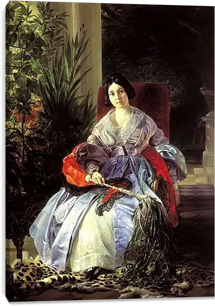 Постер на подрамнике - Портрет светлейшей княгини Елизаветы Павловны Салтыковой. Брюллов Карл Павлович